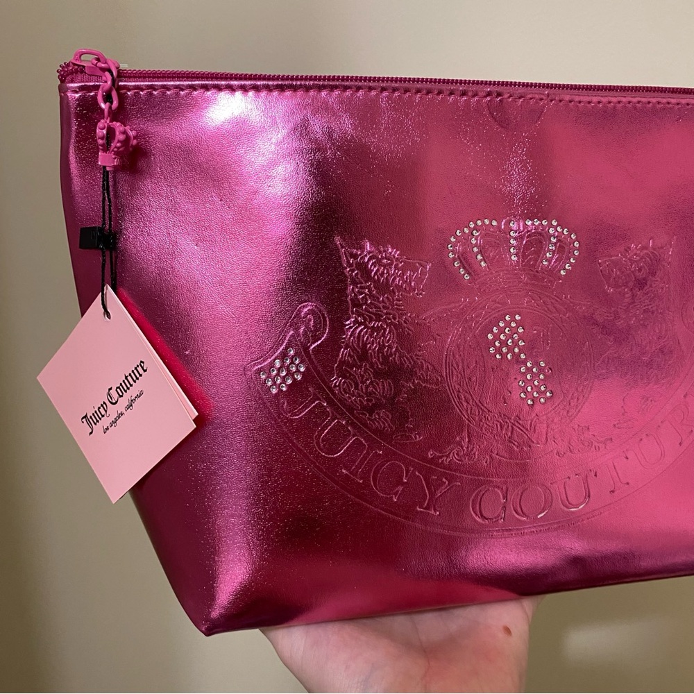Juicy Couture Pink Embossed Cosmetic Bag